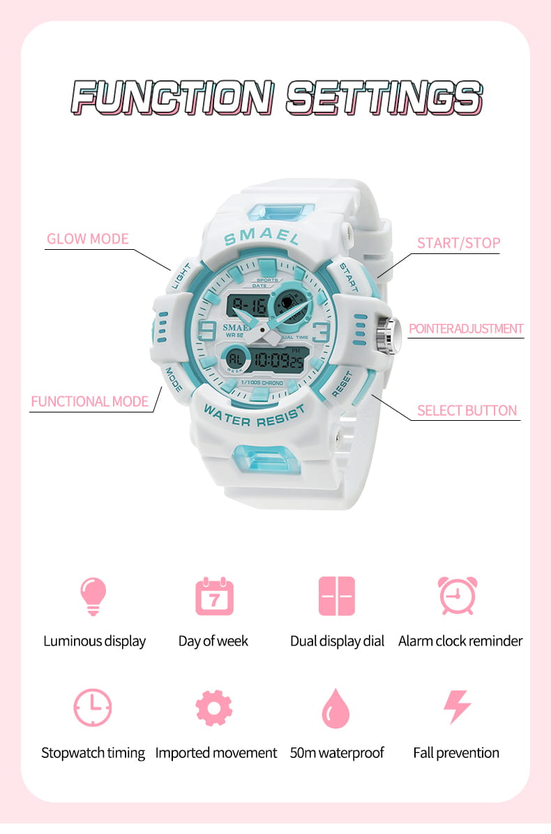 SMAEL 8083 Dual Display & Multi-Function Features